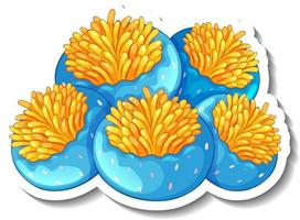 A sticker template with Coral sea element isolated vector