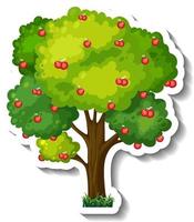 Apple tree sticker on white background vector