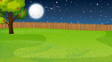 Blank nature park landscape at night scene vector