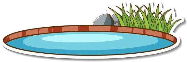 A natural small pond sticker isolated vector