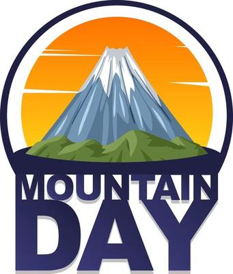 Mountain Day banner with Mount Fuji isolated