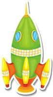 A sticker template with Rocket Space Cartoon isolated vector