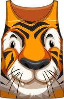 camiseta sin mangas con estampado de cara de tigre vector