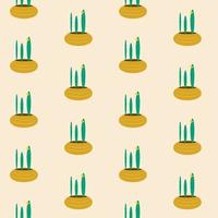 Seamless pattern with a cactus with a flower vector