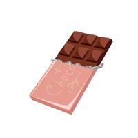 Vector chocolate bar half open