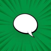 Bubble speech with green background and pop art style vector