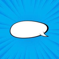 Bubble speech with blue background and pop art style vector