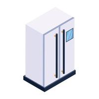 Double Door Refrigerator vector