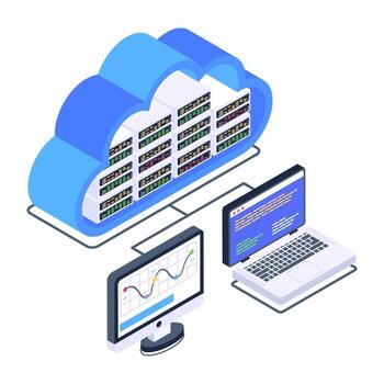 base de datos y alojamiento en la nube vector