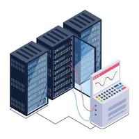 Database Room and Servers vector