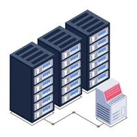 Database Room and Servers vector