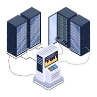 Database Room and Servers vector