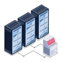 Database Room and Servers vector
