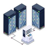 Database Room and Servers vector