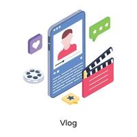 video móvil vlog vector