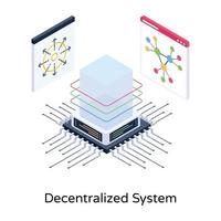 tecnología de sistema descentralizado vector