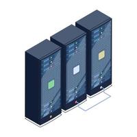 racks de servidores de datos vector