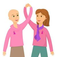 female cancer patient spending time with her family vector