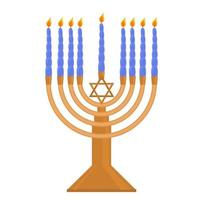 menorah with candles vector