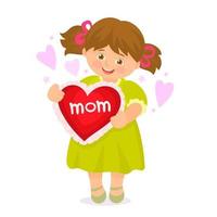 kids giving gift to mother on Mother's Day vector