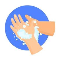 Washing hands with soap vector