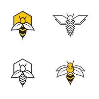 Bee animal logo design template vector
