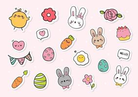 Watercolor Easter Sticker, planner. Digital paint. vector