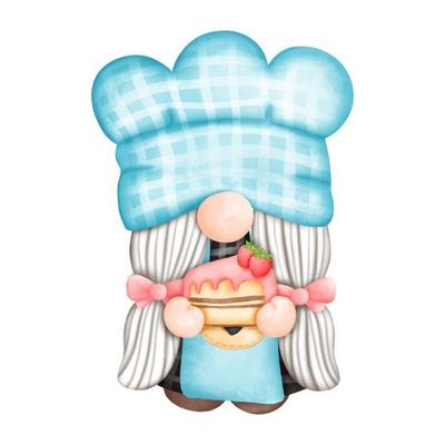 Watercolor Gnomes Chef Bee, kitchen gnome cook baker clipart