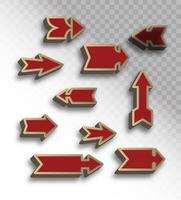 Set of Isolation Arrow 3D sign vector