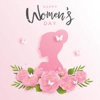 8 March, Happy women's day for card and background. Vector illustration