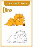 dino to learn to draw and color vector