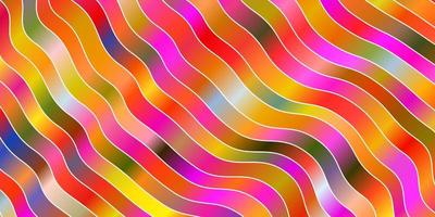 patrón de vector multicolor claro con curvas.