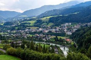 Aerial view of Werfen village in Austria photo