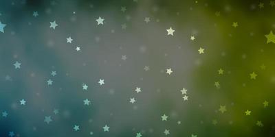 Light Blue, Green vector layout with bright stars.