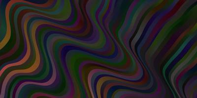 Dark Blue, Red vector pattern with curved lines.