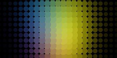 patrón de vector multicolor oscuro con esferas.