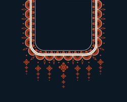 patrón oriental étnico geométrico. Diseño de bordado de collar para textil, moda mujer, fondo, papel tapiz, ropa y envoltura. ilustración vectorial. vector