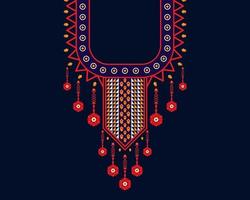 patrón oriental étnico geométrico. Diseño de bordado de collar para textil, moda mujer, fondo, papel tapiz, ropa y envoltura. ilustración vectorial.