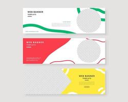 Web banner template set. Collection of horizontal banners design. Vector illustration.