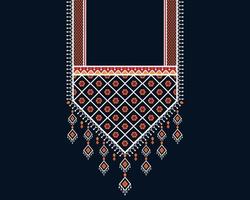 Geometric ethnic oriental pattern. Necklace embroidery design for textile, fashion woman, background, wallpaper, clothing and wrapping. Vector illustration.