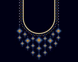 Geometric ethnic oriental pattern. Necklace embroidery design for textile, fashion woman, background, wallpaper, clothing and wrapping. Vector illustration.