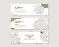 Web banner template set. Collection of horizontal banners design. Vector illustration.