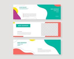 Web banner template set. Collection of horizontal banners design. Vector illustration.