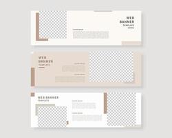 Web banner template set. Collection of horizontal banners design. Vector illustration.