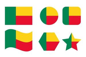 Benin flag simple illustration for independence day or election vector
