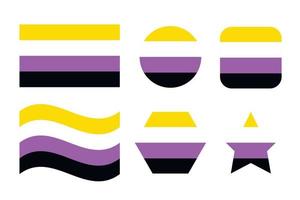 Non-binary pride flag Sexual identity pride flag vector