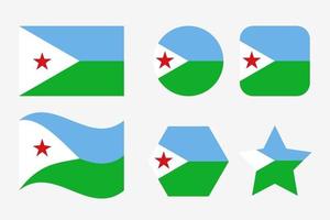 Djibouti flag simple illustration for independence day or election vector