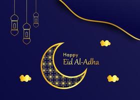 Eid Al Adha Background With Golden Moon vector