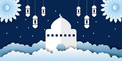 Eid Al Adha Background in papercut style vector