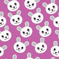 Cute Happy Teddy Bear Face Seamless Background Pattern vector